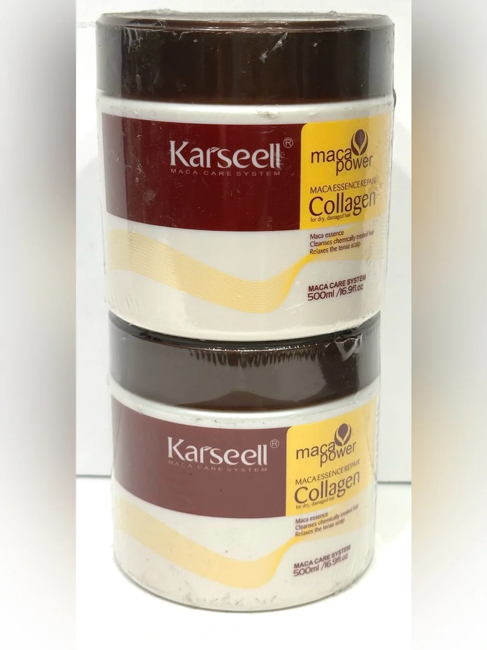 NEW, 2pk Karseell Maca Essence Repair Collagen Hair Mask for Dry Damaged Hair